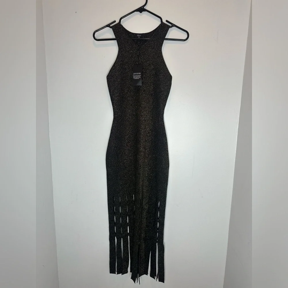 Rails Kaia Metallic Fringe Detail Knit Midi Dress - Picture 2 of 11